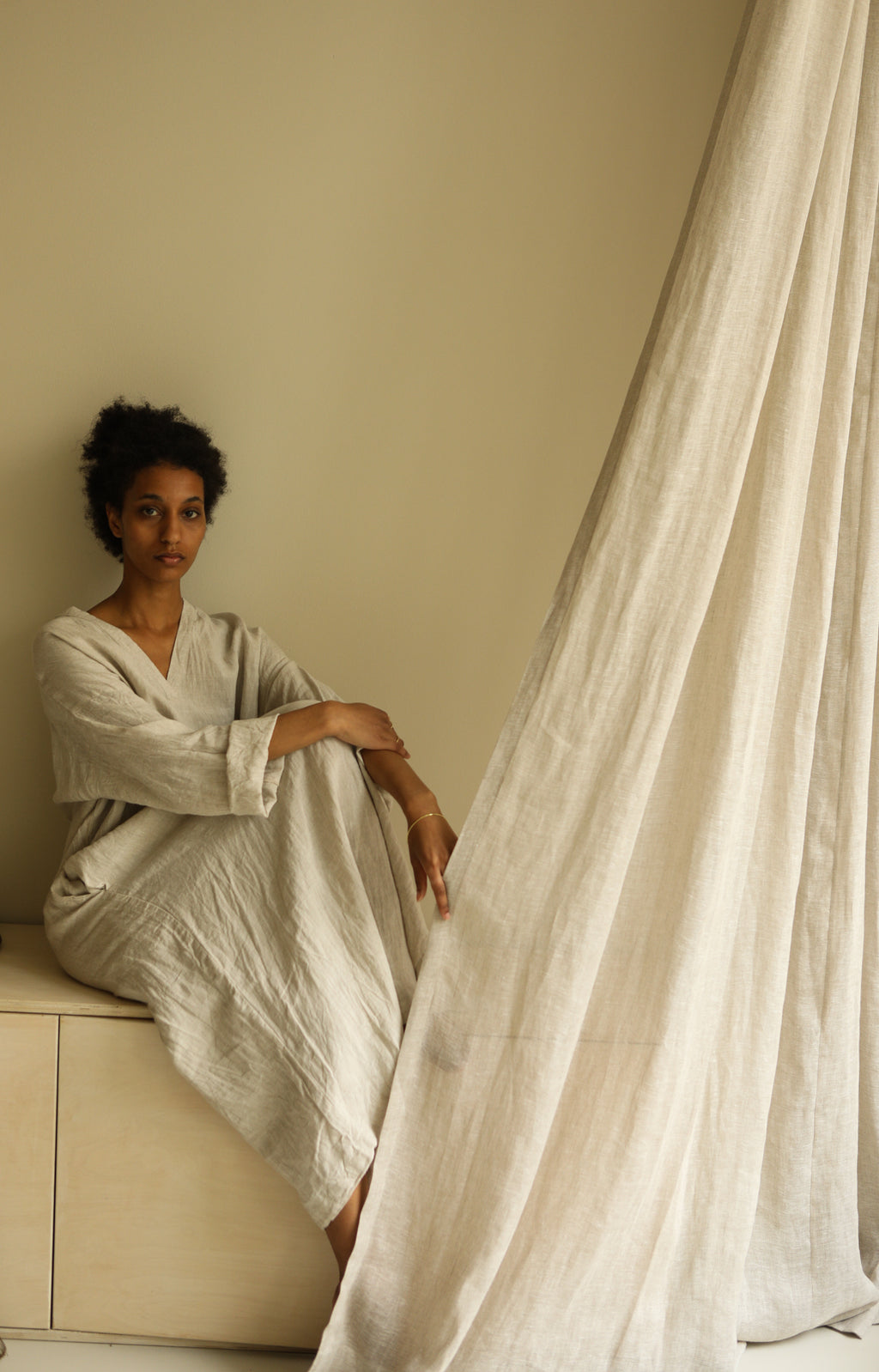 ARGUE Linen×Tencel Caftan-Dress Linen Kaftan Dress – timelesslinen.com 